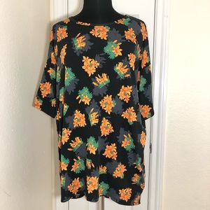 Lularoe | Irma Tunic Orange Floral Top Size S